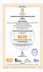 Certificate of MSCIT 2015