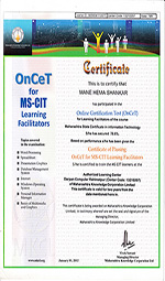 Certificate of OnCet MSCIT